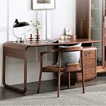 Стол рабочий округлой формы с 3-мя ящиками  Working Moonnut Table варинант исполнения - 8 | Loft Concept в Твери