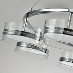 Люстра светодиодная с 8-ю прозрачными плафонами цилиндрической формы из акрила и стекла с пультом для регулировки света Glass Lamp Chromium варинант исполнения - 3 | Loft Concept в Твери