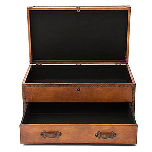 Стол-сундук Vintage buffalo leather chest-table