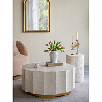 Стол кофейный с отделкой раковинами устриц Coastal Charm варинант исполнения - 4 | Loft Concept в Твери