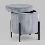 Серо-голубой пуф на черных ножках SANJAY варинант исполнения - 2 | Loft Concept в Твери