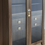 Дизайнерский шкаф витрина Elsa Dreams Walnut с 4-мя ящиками варинант исполнения - 4 | Loft Concept в Твери