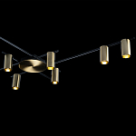 Потолочный светильник с 10-ю цилиндрическими плафонами цвета латунь TRIBES CHANDELIER варинант исполнения - 5 | Loft Concept в Твери