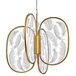 Люстра с гравировкой на акриловых плафонах Gravyura Bronze D 50 см варинант исполнения - 1 | Loft Concept в Твери