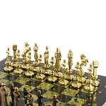 Шахматы Ренессанс из бронзы с доской из натурального камня Змеевик Decorative Thematic Chess варинант исполнения - 3 | Loft Concept в Твери
