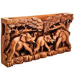 Панно из дерева слоны Panel With Animals варинант исполнения - 2 | Loft Concept в Твери