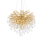 Люстра подвесная с прозрачными стеклянными подвесками в форме капель Диаметр 60 см Droplet Chandelier варинант исполнения - 8 | Loft Concept в Твери