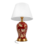 Настольная лампа бордовая с изображением птиц Slip Away варинант исполнения - 3 | Loft Concept в Твери