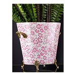 Кашпо из белого фарфора с розовым цветочным орнаментом Eden Garden варинант исполнения - 5 | Loft Concept в Твери