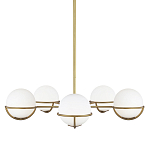 Люстра с 5-ю белыми шарообразными плафонами в сферические каркасах Feiss варинант исполнения - 1 | Loft Concept в Твери