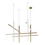 Люстра с 8-ю пересекающимися цилиндрическими плафонами на тонких тросах Trumpet tube варинант исполнения - 2 | Loft Concept в Твери