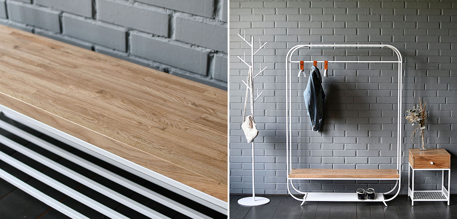 Рейл Jethro Industrial Metal Rust Clothes Rail Рейл Jethro Industrial Metal Rust Clothes Rail - Loft-Concept в Твери