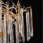 Люстра подвесная золотого цвета с разветвленными ветвями и прозрачными стеклянными подвесками Droplet Chandelier варинант исполнения - 6 | Loft Concept в Твери