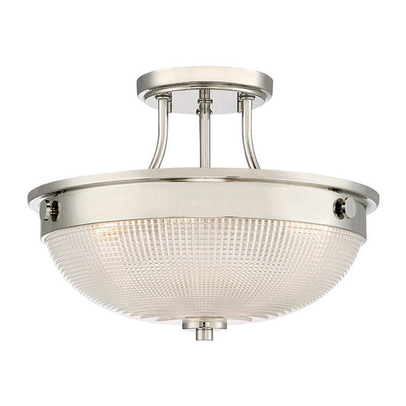 Потолочный светильник со стеклянным плафоном в виде купола Quoizel Серебряный Бронза Прозрачное Стекло Латунь в Твери | Loft Concept 