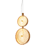  Подвесной светильник с плафонами из рельефного стекла Peony Glass Bronze Two варинант исполнения - 1 | Loft Concept в Твери