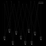 Подвесной светильник черными плафонами на длинных пересекающихся тросах Construction варинант исполнения - 8 | Loft Concept в Твери