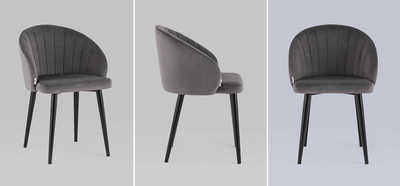 Стул Balsari Chair Серый Велюр Стул Balsari Chair Серый Велюр - Loft-Concept в Твери