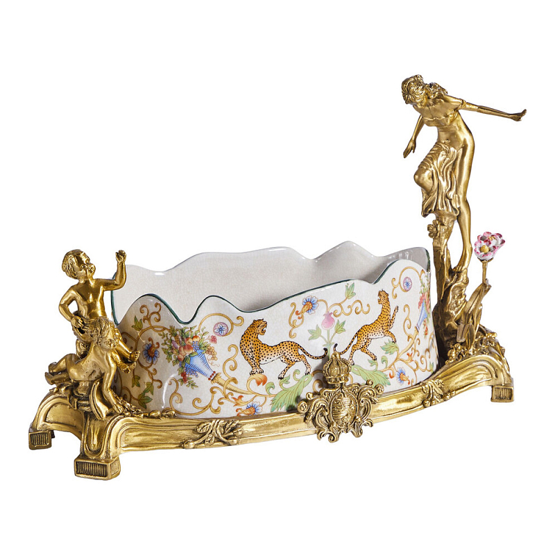 Чаша фарфоровая с ангелами Porcelain Angels of Paradise Мульти Бронза в Твери | Loft Concept 