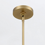 Подвесной светильник линейный латунного цвета в кожаном коричневом чехле и декоративными ремешками Alora варинант исполнения - 5 | Loft Concept в Твери