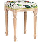 Банкетка из натурального бука золотистая с изображением птиц и цветов Blooming Bird варинант исполнения - 2 | Loft Concept в Твери