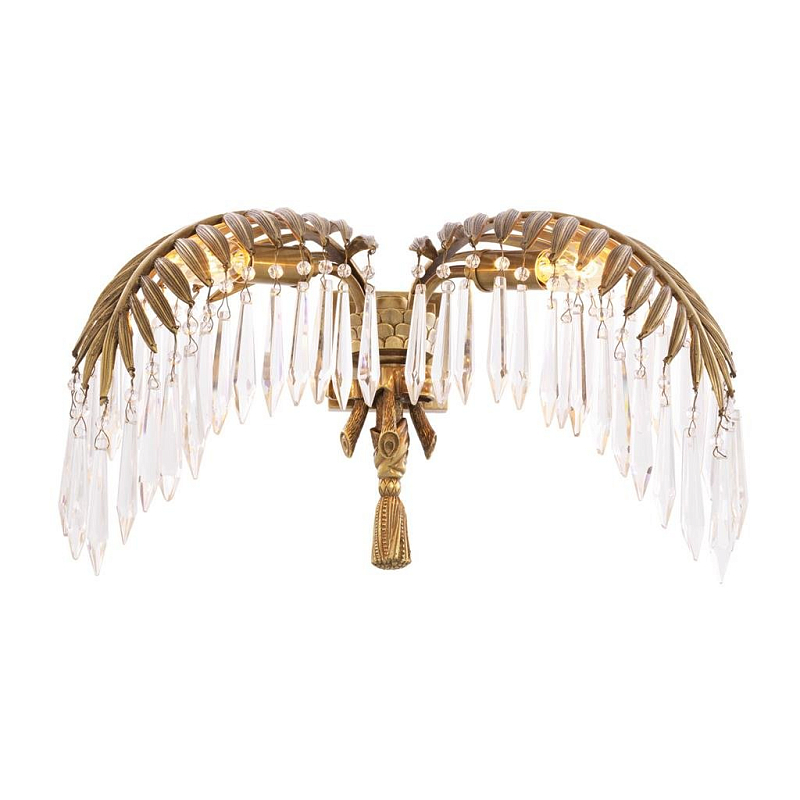 Бра Eichholtz Wall Lamp Hildebrandt Латунь Античная полированная Прозрачное Стекло в Твери | Loft Concept 