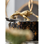 Шкатулка черного цвета с крышкой с фигуркой льва Eden Garden варинант исполнения - 7 | Loft Concept в Твери