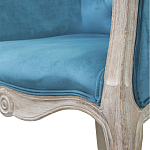 Кресло низкое в стиле прованс Louis French Armchair blue velour варинант исполнения - 4 | Loft Concept в Твери