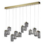 Подвесной светильник линейный с плафонами волнистой формы из фактурного стекла Big Wave варинант исполнения - 1 | Loft Concept в Твери