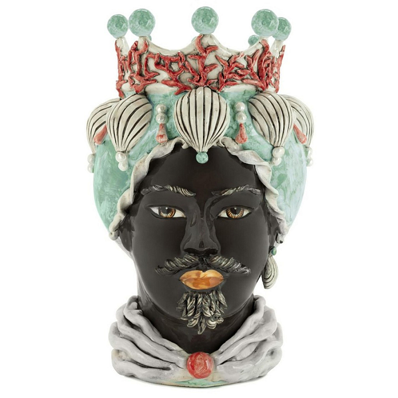 Ваза Vase Moro Man Coral Green Red Черный Зеленый Красный Ваза Vase Moro Man Coral Green Red Черный Зеленый Красный в Твери | Loft Concept