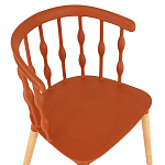 Пластиковый стул на ножках из массива бука Ferret Spiral Brown варинант исполнения - 4 | Loft Concept в Твери