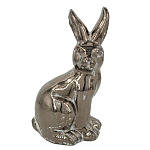 Статуэтка заяц из текстурированной терракоты и покрытый глянцевой краской под бронзу Rabbit Charm  варинант исполнения - 4 | Loft Concept в Твери