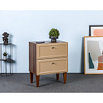 Тумба прикроватная бежевая из массива бука с 2-мя ящиками Wenge Light варинант исполнения - 5 | Loft Concept в Твери