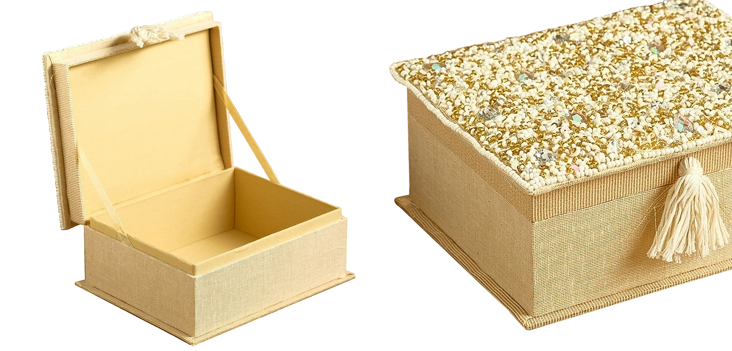 Шкатулка с вышивкой из бисера Odilia Beads Embroidery Box Шкатулка с вышивкой из бисера Odilia Beads Embroidery Box - Loft-Concept в Твери