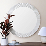 Зеркало в круглой фактурной раме Mirror Modern Texture белое варинант исполнения - 5 | Loft Concept в Твери