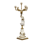 Подсвечник белый Попугай из фарфора с бронзовыми элементами Eden Garden варинант исполнения - 1 | Loft Concept в Твери