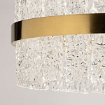 Люстра круглая золотого цвета с прозрачными рельефными стеклянными вставками Textured Glass Chandelier варинант исполнения - 10 | Loft Concept в Твери