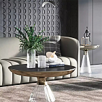 Дизайнерский журнальный стол на прозрачном основании Nofon варинант исполнения - 1 | Loft Concept в Твери