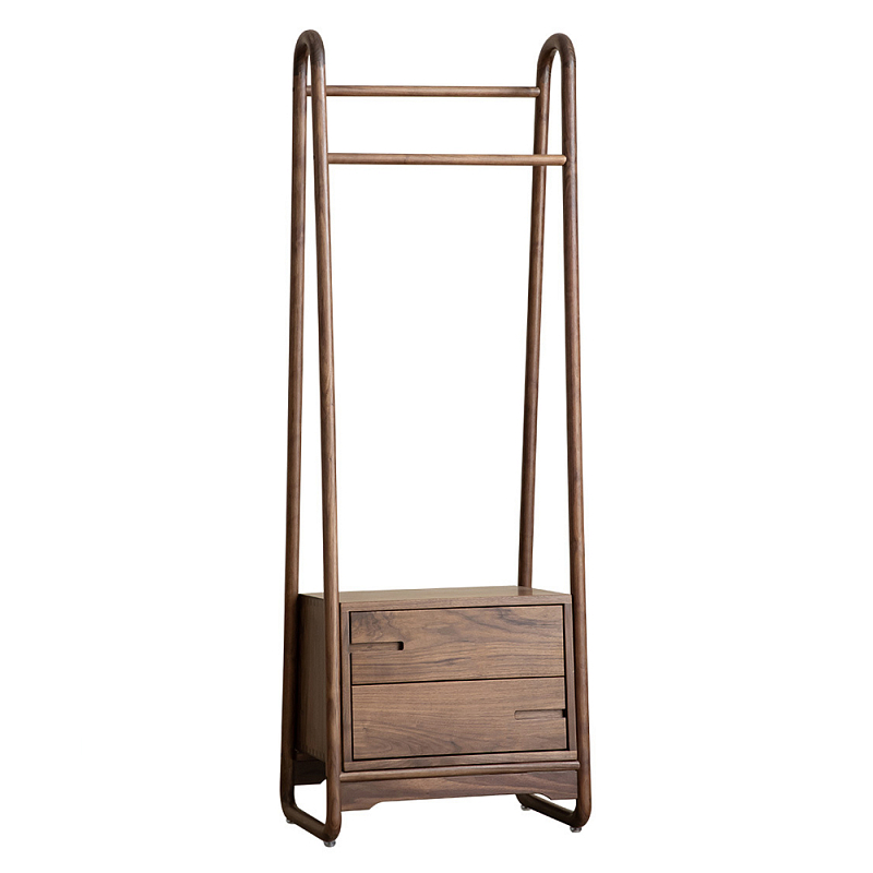 Вешалка деревянная с 2- мя ящиками Moon Walnut Furniture Орех Вешалка деревянная с 2- мя ящиками Moon Walnut Furniture Орех в Твери | Loft Concept