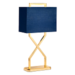Настольная лампа с основанием из полированного золота и прямоугольным абажуром глубокого синего цвета Elstead Lighting варинант исполнения - 1 | Loft Concept в Твери