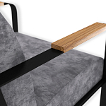 Кресло серый велюр с жесткими подлокотниками на полозьях Ashton варинант исполнения - 6 | Loft Concept в Твери