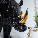 Статуэтка черный носорог с золотыми рогами Golden Horned Black Rhino варинант исполнения - 6 | Loft Concept в Твери