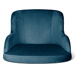 Стул с мягкой синей обивкой из велюра и подъемно-поворотным механизмом на белых колесиках Harper Blue and White варинант исполнения - 2 | Loft Concept в Твери