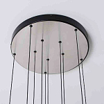 Люстра каскадная с 5-ю круглыми стеклянными плафонами дымчатого цвета и черными деталями Orbit Serenade варинант исполнения - 3 | Loft Concept в Твери