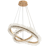 Люстра два кольца с хрустальным декором Rowan Crystal Ring Horizontal Gold Chandelier варинант исполнения - 2 | Loft Concept в Твери