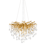 Люстра подвесная с прозрачными стеклянными подвесками в форме капель Диаметр 60 см Droplet Chandelier варинант исполнения - 1 | Loft Concept в Твери