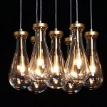 Люстра с 7-ю прозрачными плафонами из стекла в форме капли Lucid Rain  варинант исполнения - 5 | Loft Concept в Твери