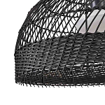 Подвесной светильник с округлым абажуром из черного ротанга Wicker Furniture варинант исполнения - 5 | Loft Concept в Твери