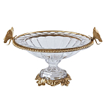 Чаша из прозрачного стекла с бронзовым ободком и фигурками бабочек Eden Garden варинант исполнения - 1 | Loft Concept в Твери