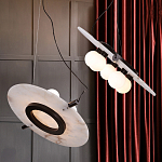 Подвесной светильник из мрамора в форме диска Marble Disc Pendant Light варинант исполнения - 3 | Loft Concept в Твери