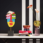 Арт-объект Разноцветное Лицо в абстрактном стиле на подставке Multicolored Abstract Face варинант исполнения - 4 | Loft Concept в Твери